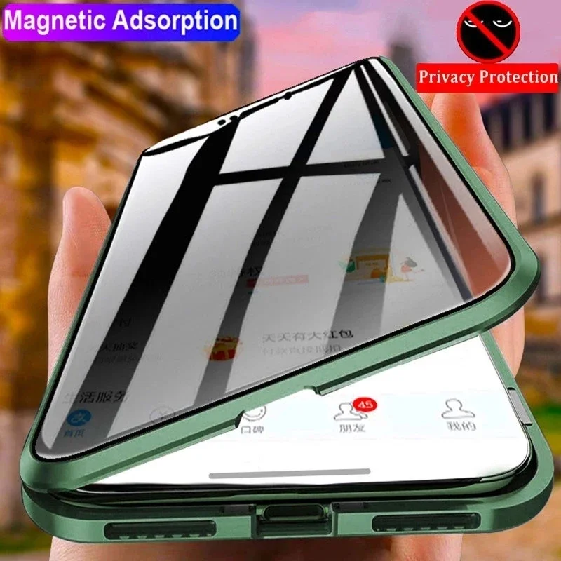 Anti Spy Privacy Glass Case - غطاء هاتف يوفر حماية كاملة للعدسة،