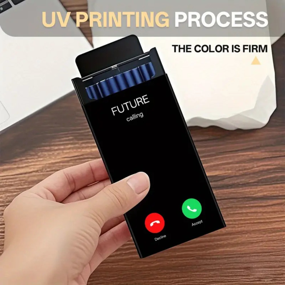 Phone Cases - علبة سجائر معدنية أنيقة بغطاء منزلق