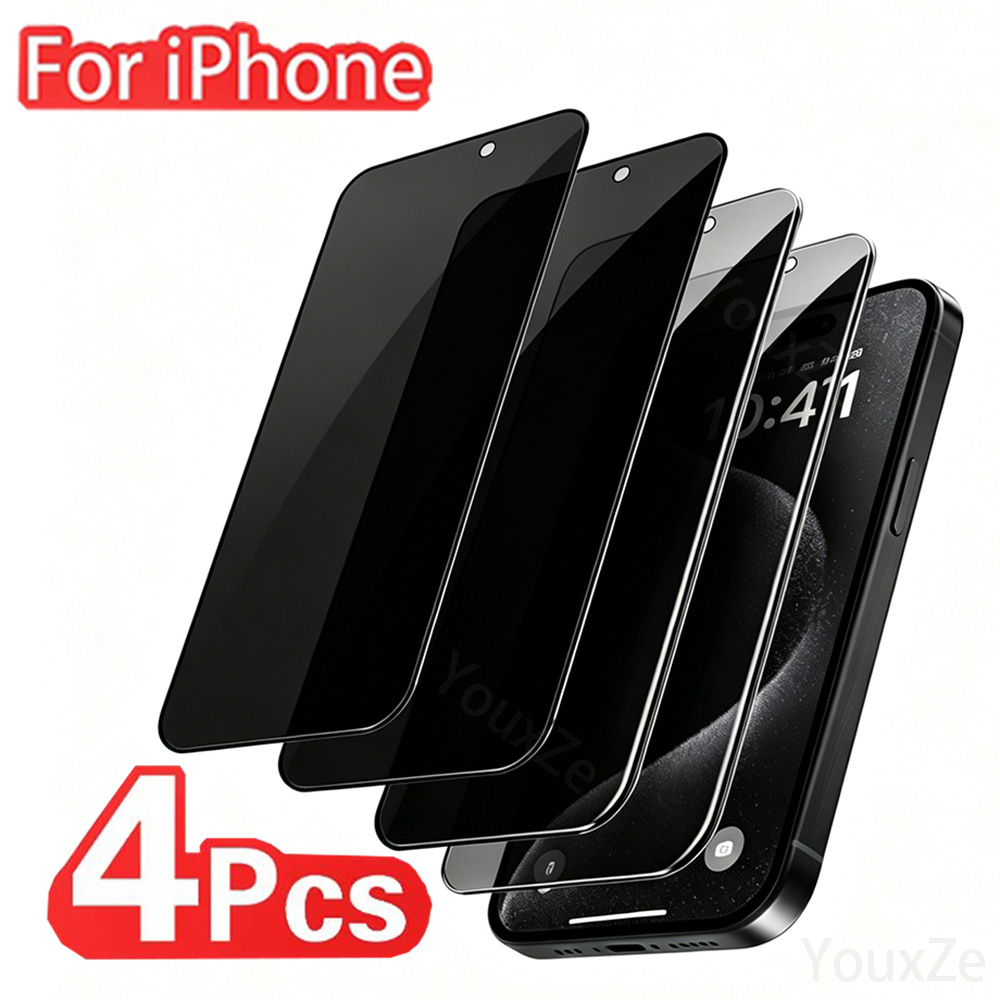 Anti Spy Privacy Glass Case - 4 قطع زجاج مقوى مضاد للتجسس