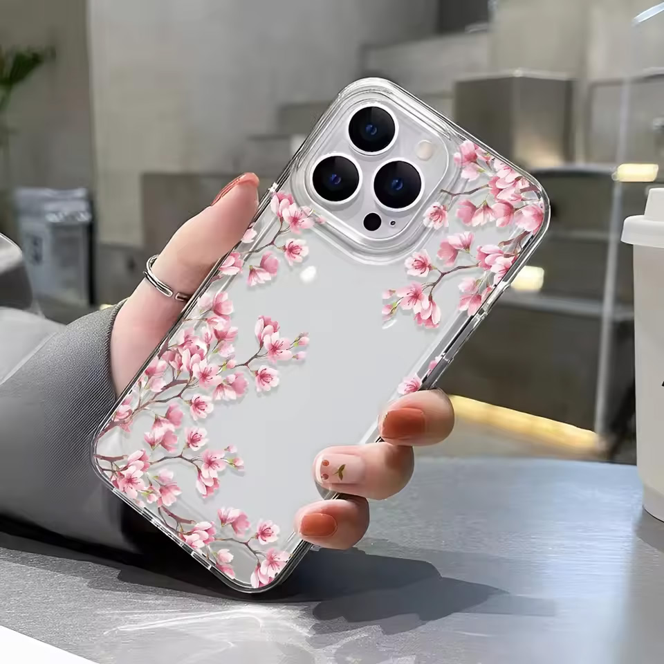 غطاء هاتف شفاف بتصميم زهور للف - مراجعة Clear Shockproof Bumper Case وسعره
