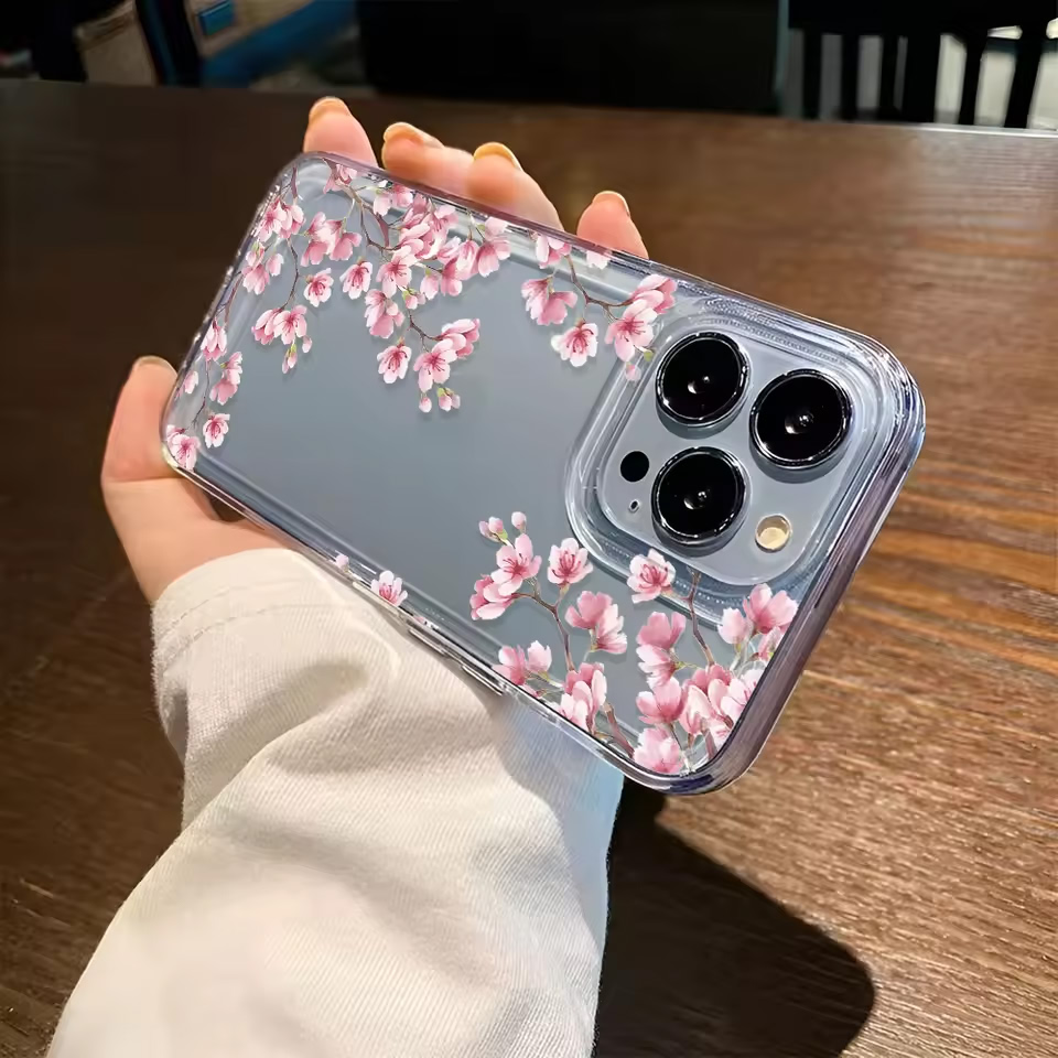 غطاء هاتف شفاف بتصميم زهور للف - مراجعة Clear Shockproof Bumper Case وسعره