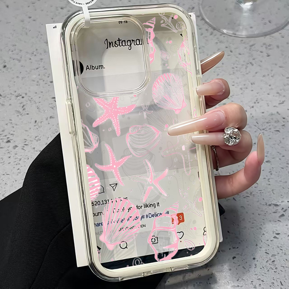 غطاء هاتف شفاف بتصميم صدفة الب - مراجعة Clear Shockproof Bumper Case وسعره