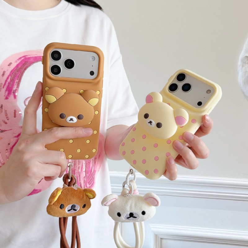 غطاء هاتف سيليكون ثلاثي الأبعا - مراجعة Cute Cartoon Wrist Strap Silicone Case وسعره