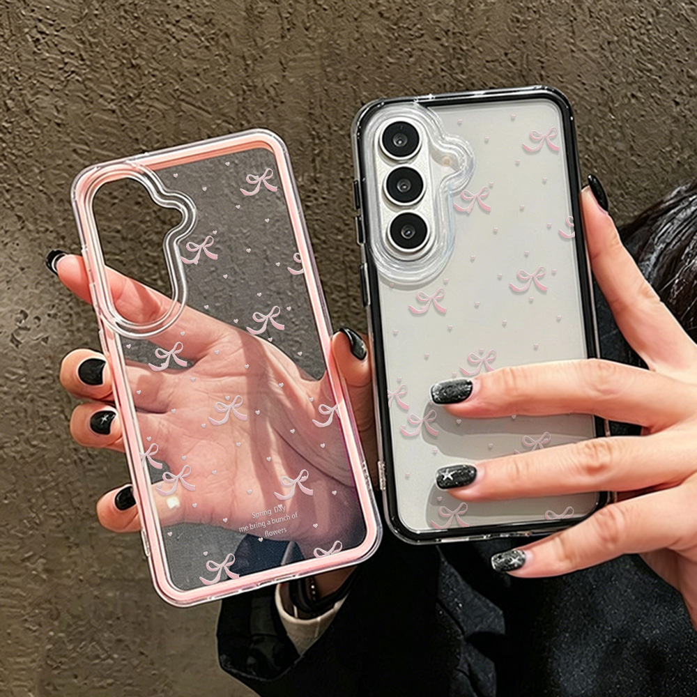غطاء هاتف ناعم بتصميم فيونكة و - مراجعة Clear Shockproof Bumper Case وسعره