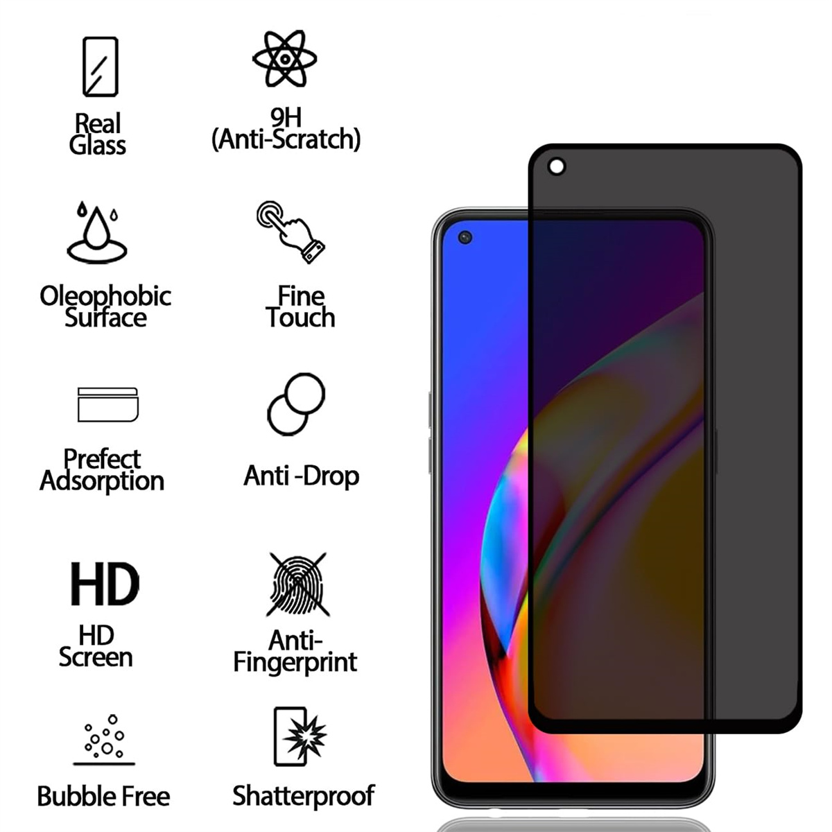 واقي شاشة مضاد للتجسس لهاتف OP - مراجعة Anti Spy Privacy Glass Case وسعره