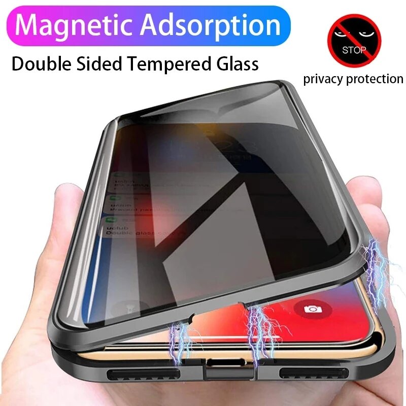 غطاء هاتف مغناطيسي مضاد للتجسس - مراجعة Anti Spy Privacy Glass Case وسعره