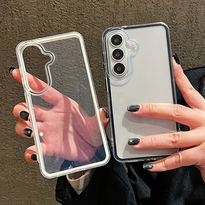 غطاء خلفي شفاف بإطار ملون فاخر - مراجعة Clear Shockproof Bumper Case وسعره