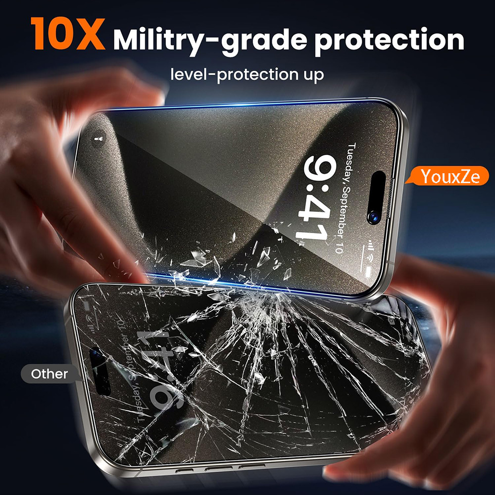 4 قطع زجاج مقوى مضاد للتجسس له - مراجعة Anti Spy Privacy Glass Case وسعره
