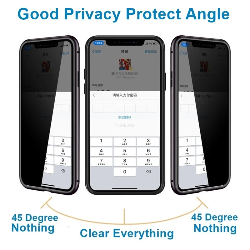 غطاء حماية معدني مغناطيسي مع ز - مراجعة Anti Spy Privacy Glass Case وسعره