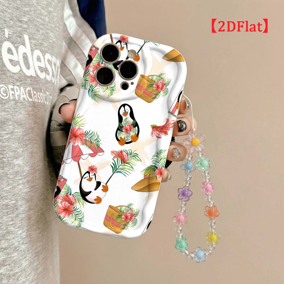 غطاء هاتف لطيف بتصميم البطريق  - مراجعة Cute Cartoon Wrist Strap Silicone Case وسعره