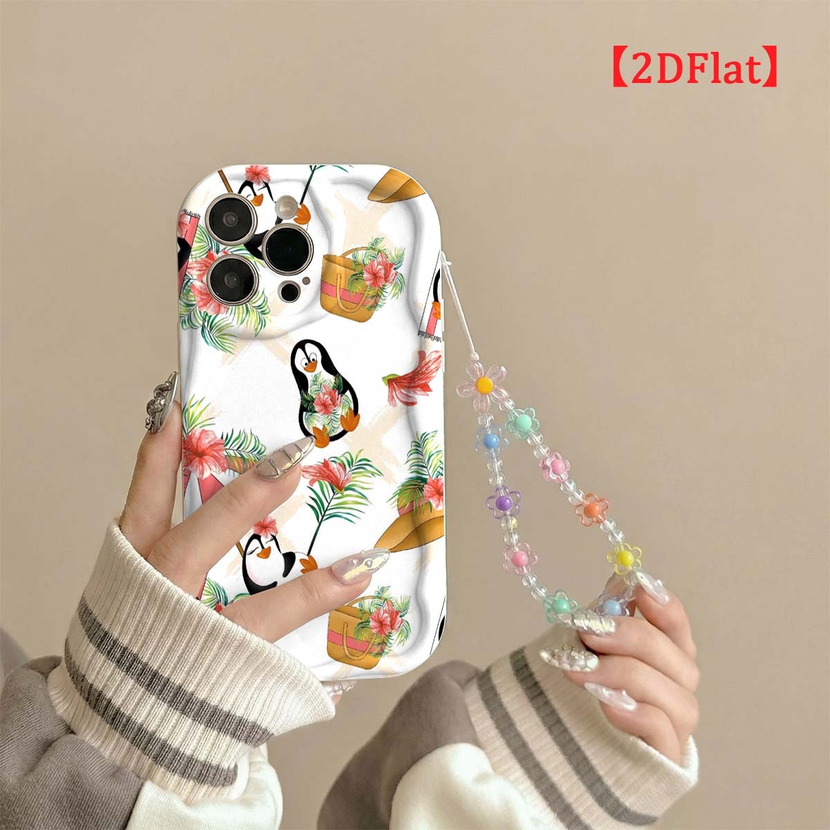 غطاء هاتف لطيف بتصميم البطريق  - مراجعة Cute Cartoon Wrist Strap Silicone Case وسعره