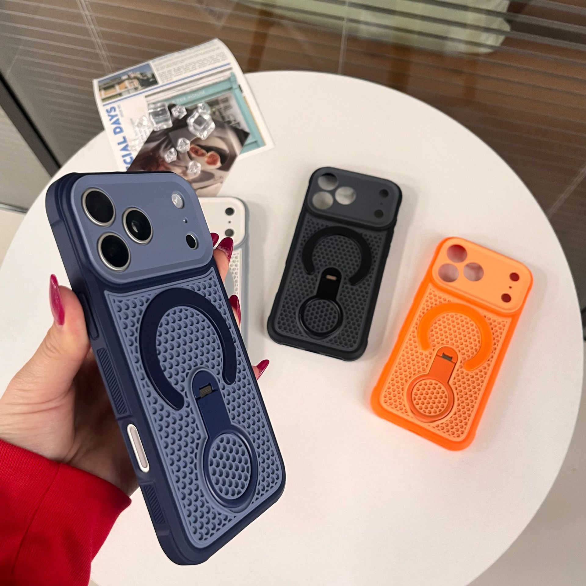 360 °   جراب هاتف مغناطيسي بفت - مراجعة Heat Dissipation Mesh Breathable Case وسعره